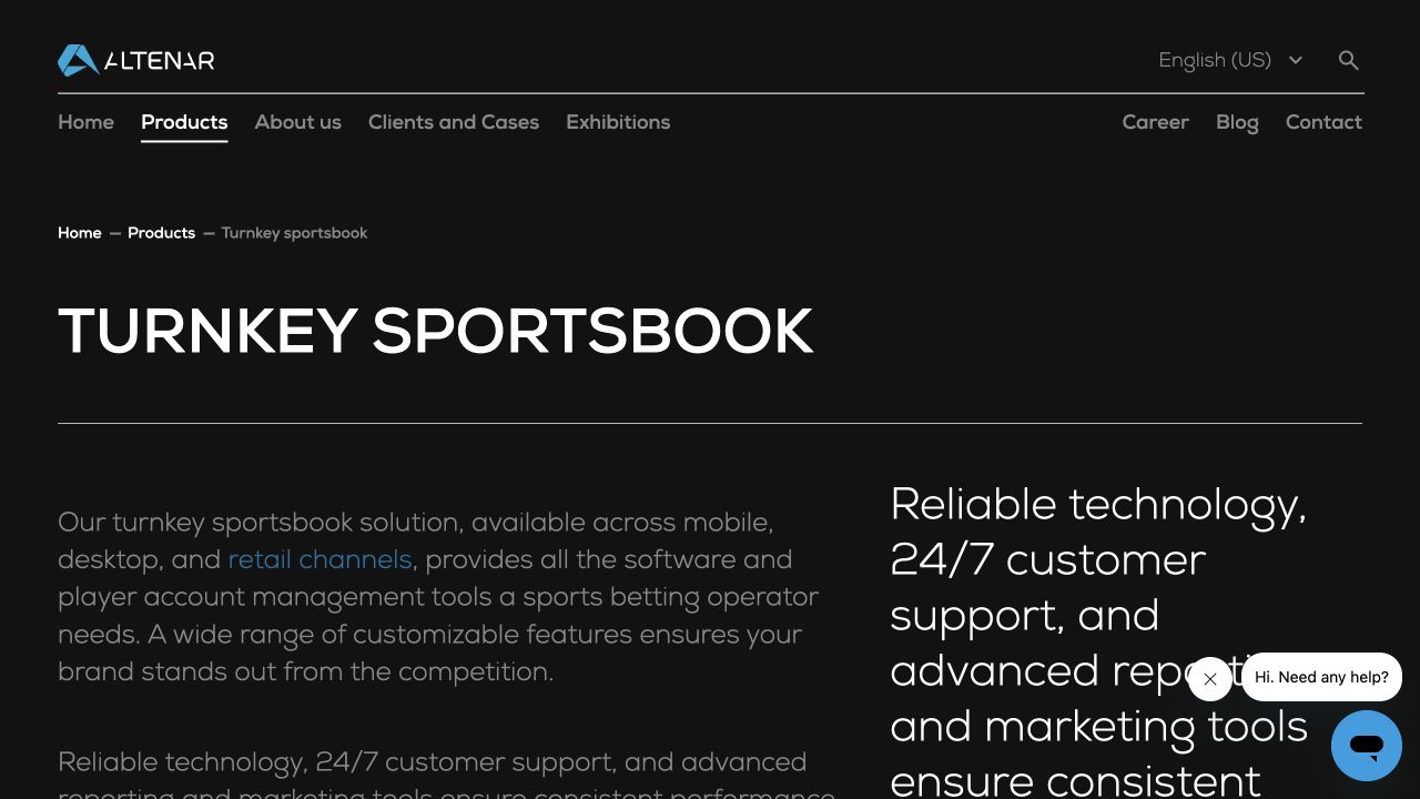 Turnkey Sportsbook vendor screenshot