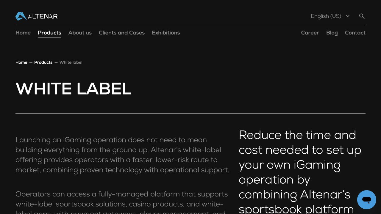 White Label vendor screenshot