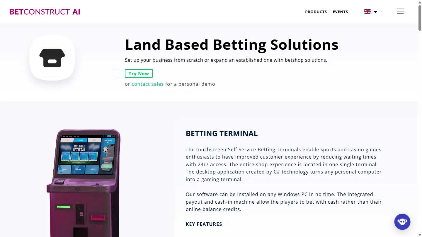 Land-Based Solutions vendor screenshot