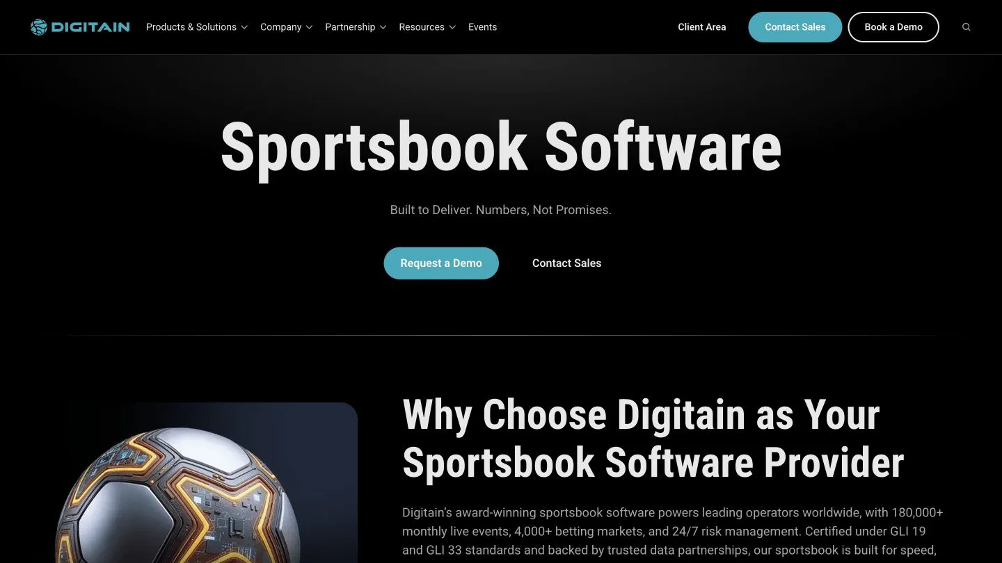 Sportsbook vendor screenshot