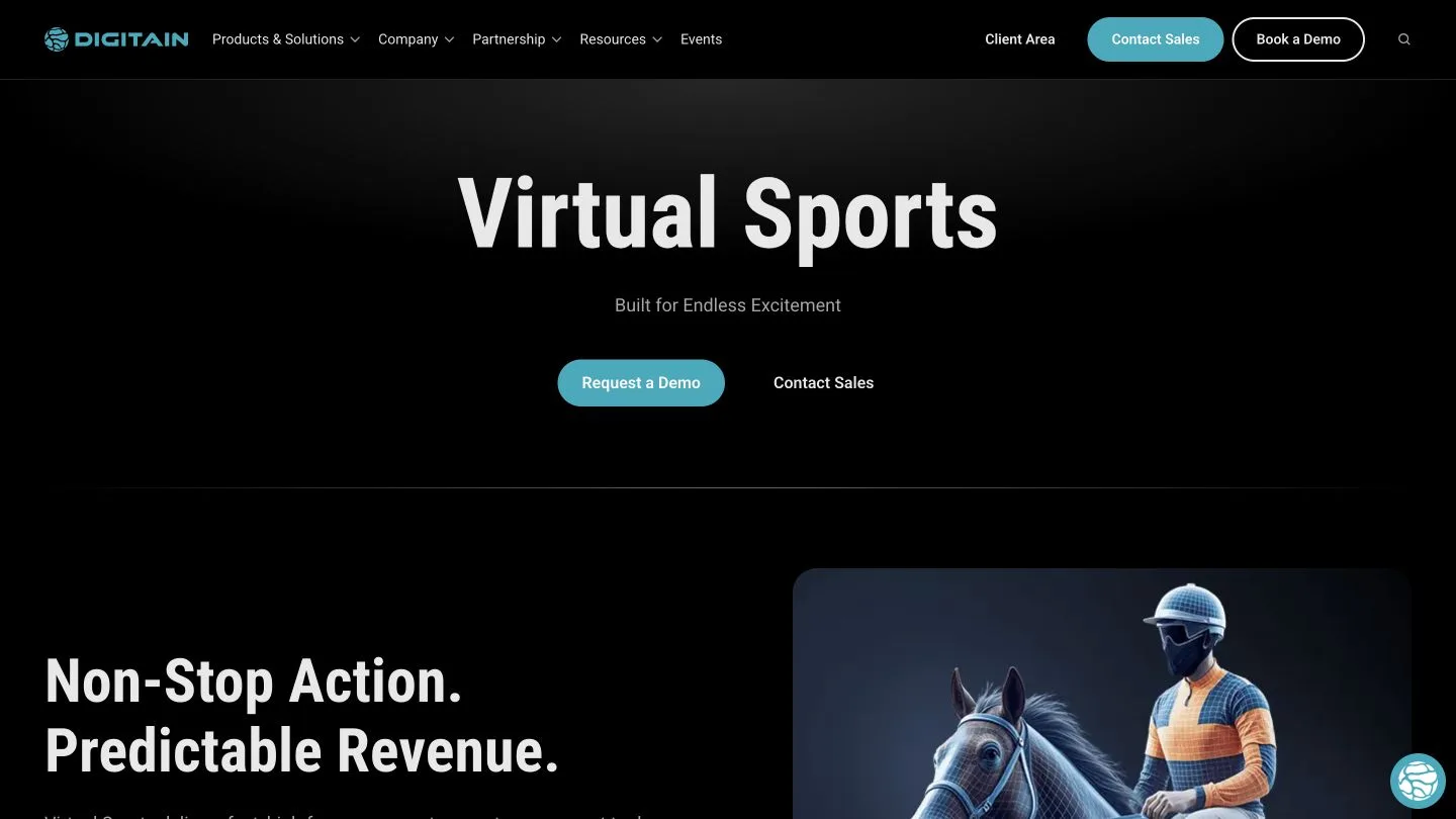Digitain Virtual Sports vendor screenshot
