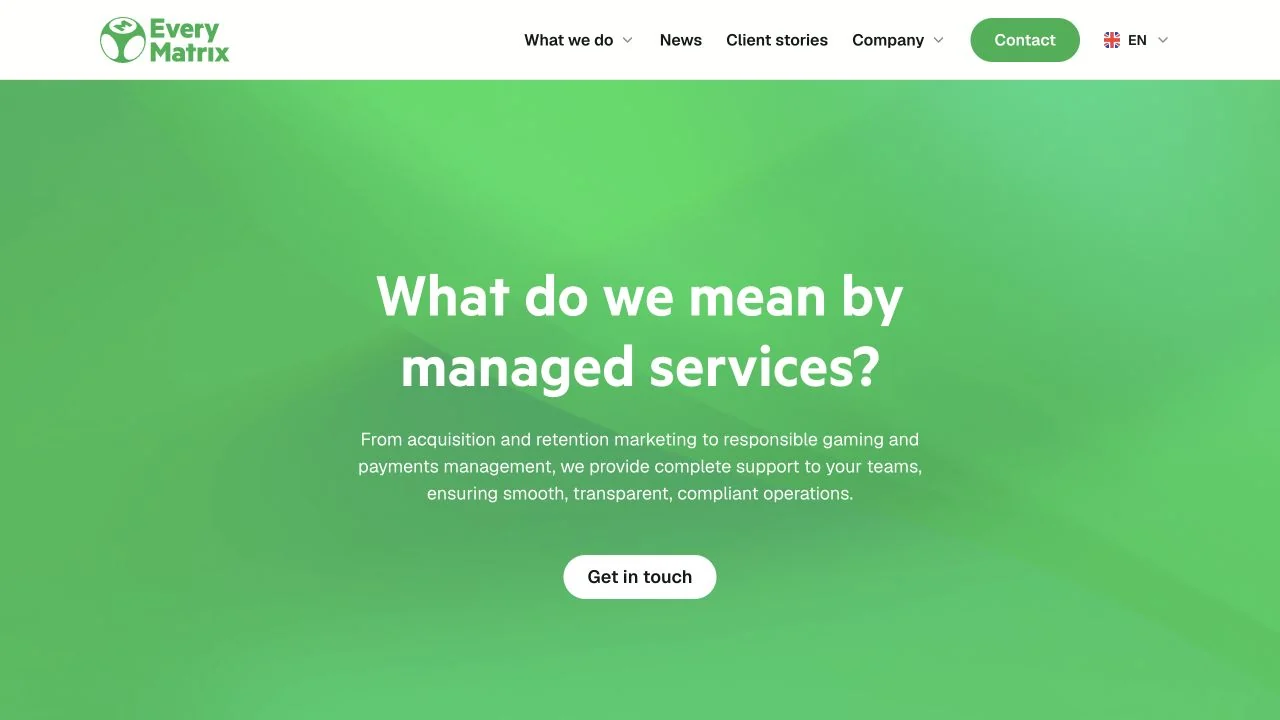Managed Services vendor screenshot