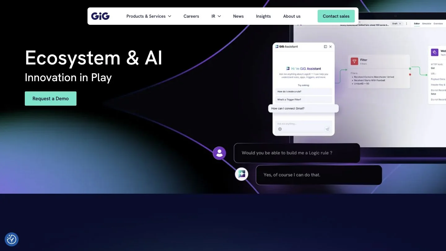 DataX, LogicX & GiG Assistant vendor screenshot