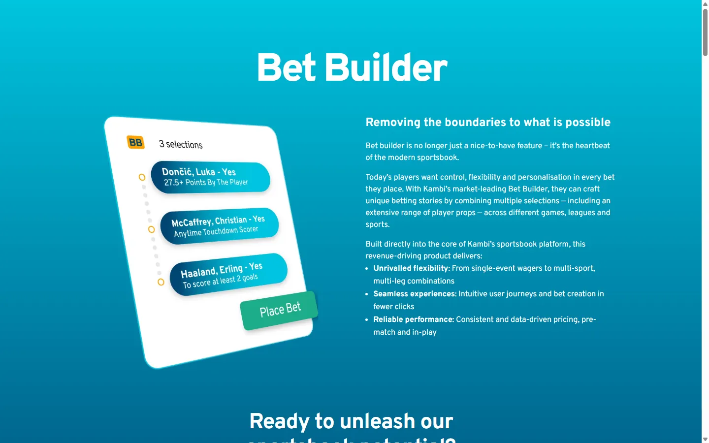 Bet Builder vendor screenshot