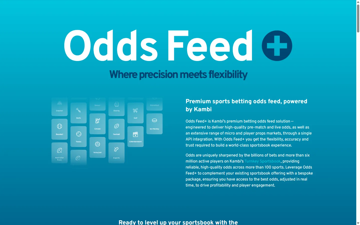 Odds Feed+ vendor screenshot