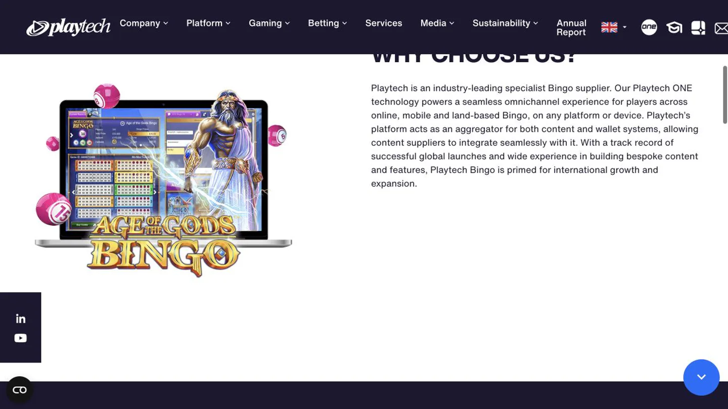 Playtech Bingo vendor screenshot