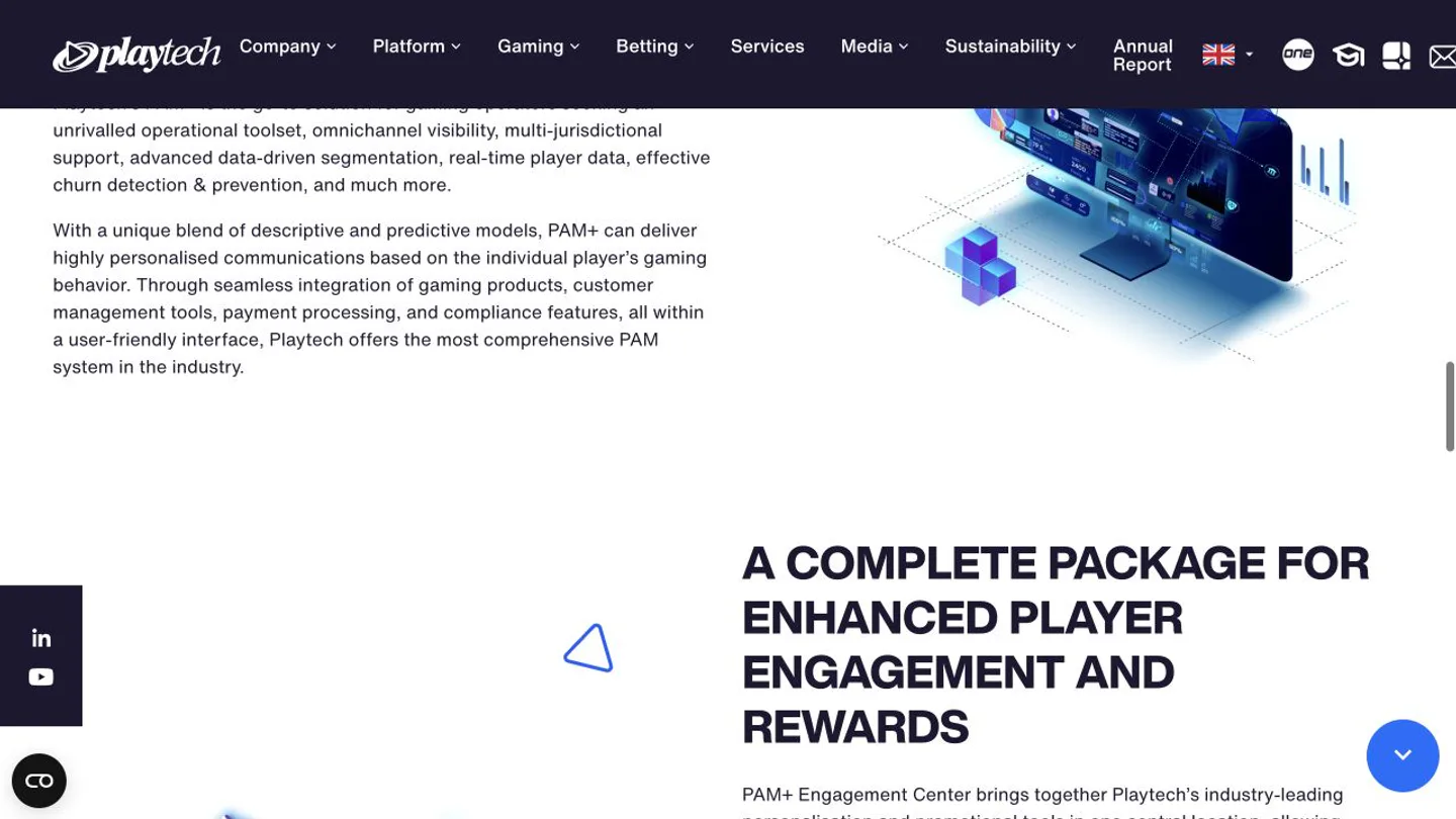 PAM+ Engagement Centre vendor screenshot