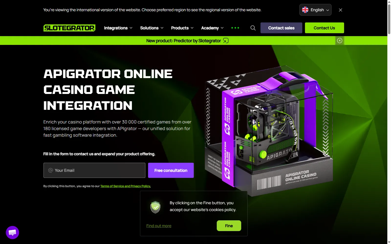 APIgrator vendor screenshot