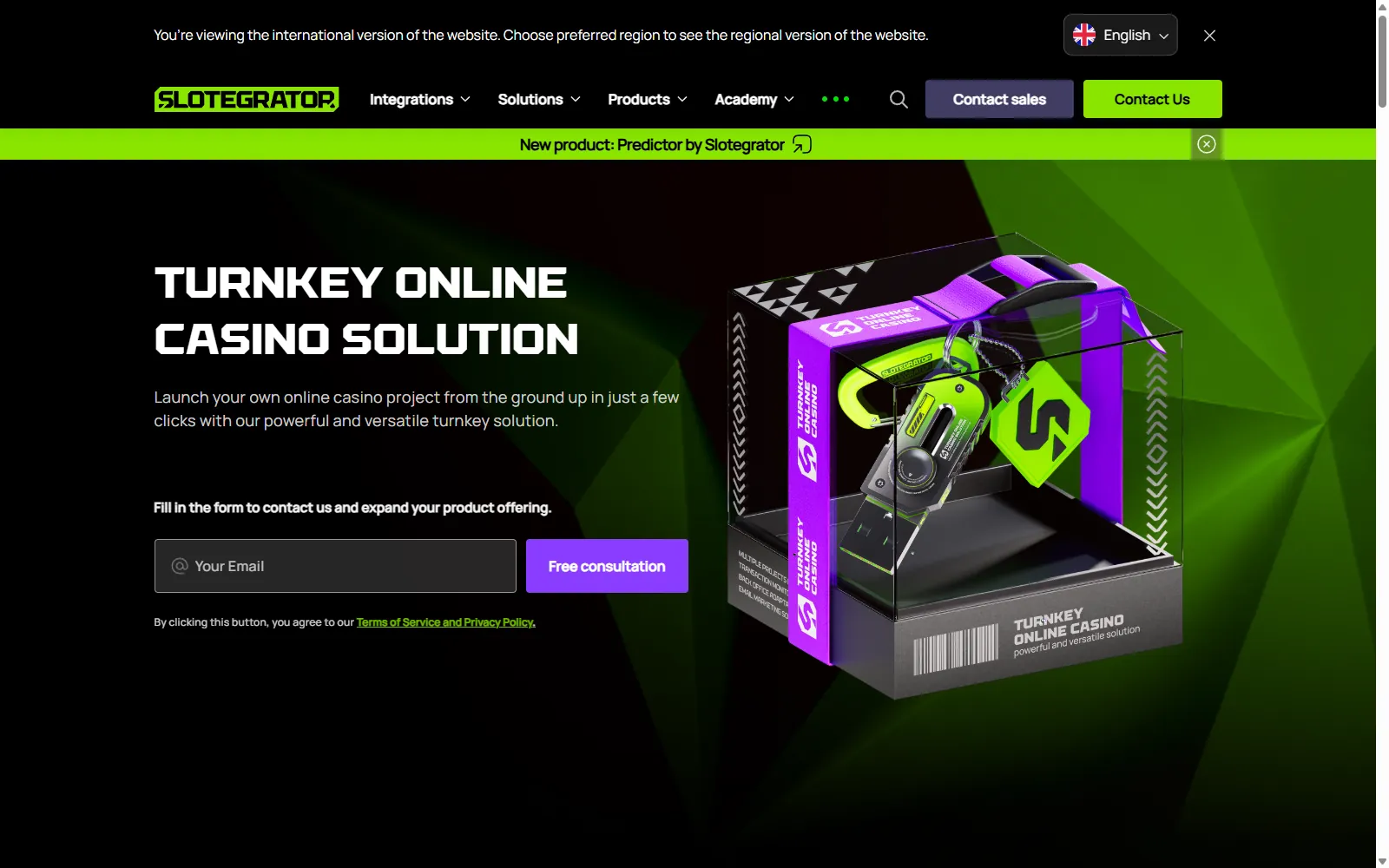 Slotegrator Gaming Platform vendor screenshot