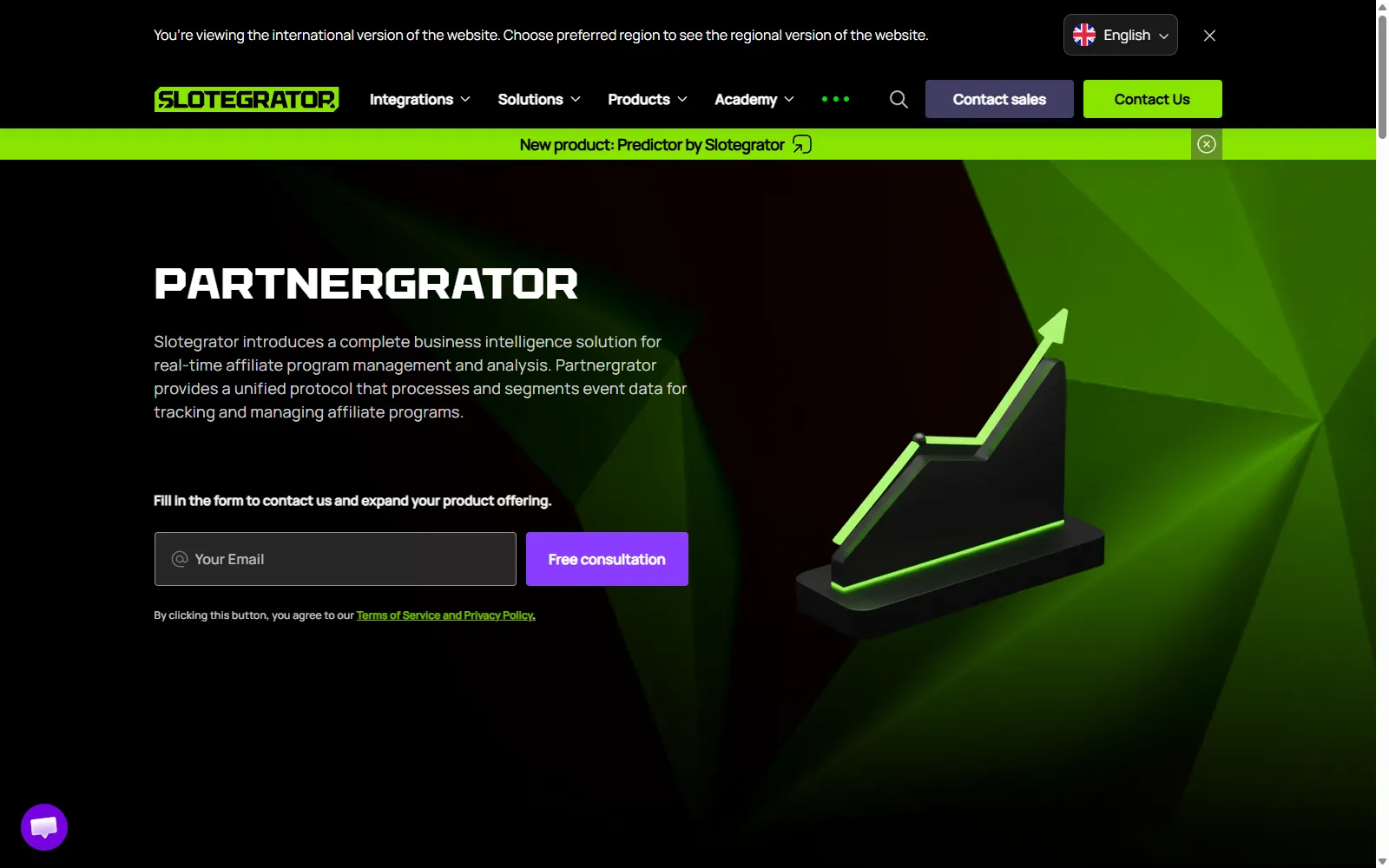 Partnergrator vendor screenshot