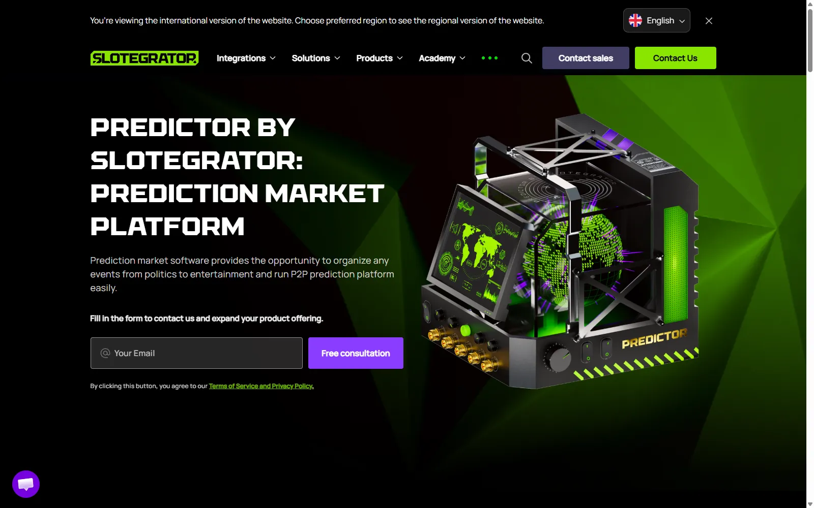 Predictor vendor screenshot