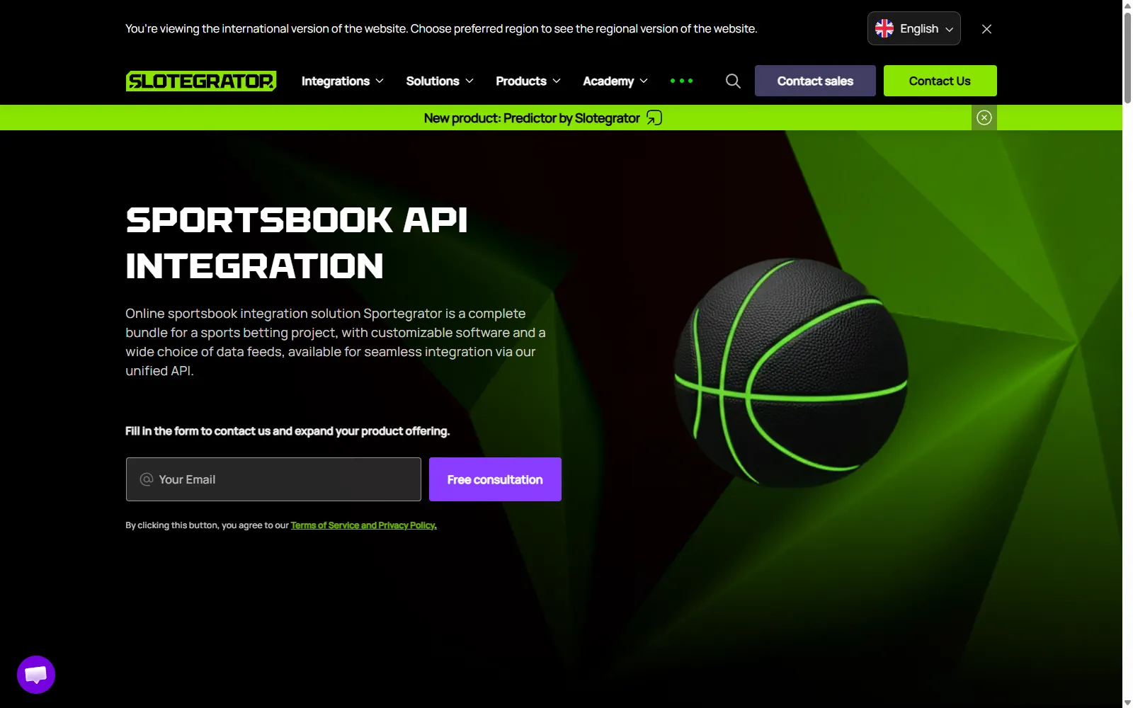 Sportegrator vendor screenshot