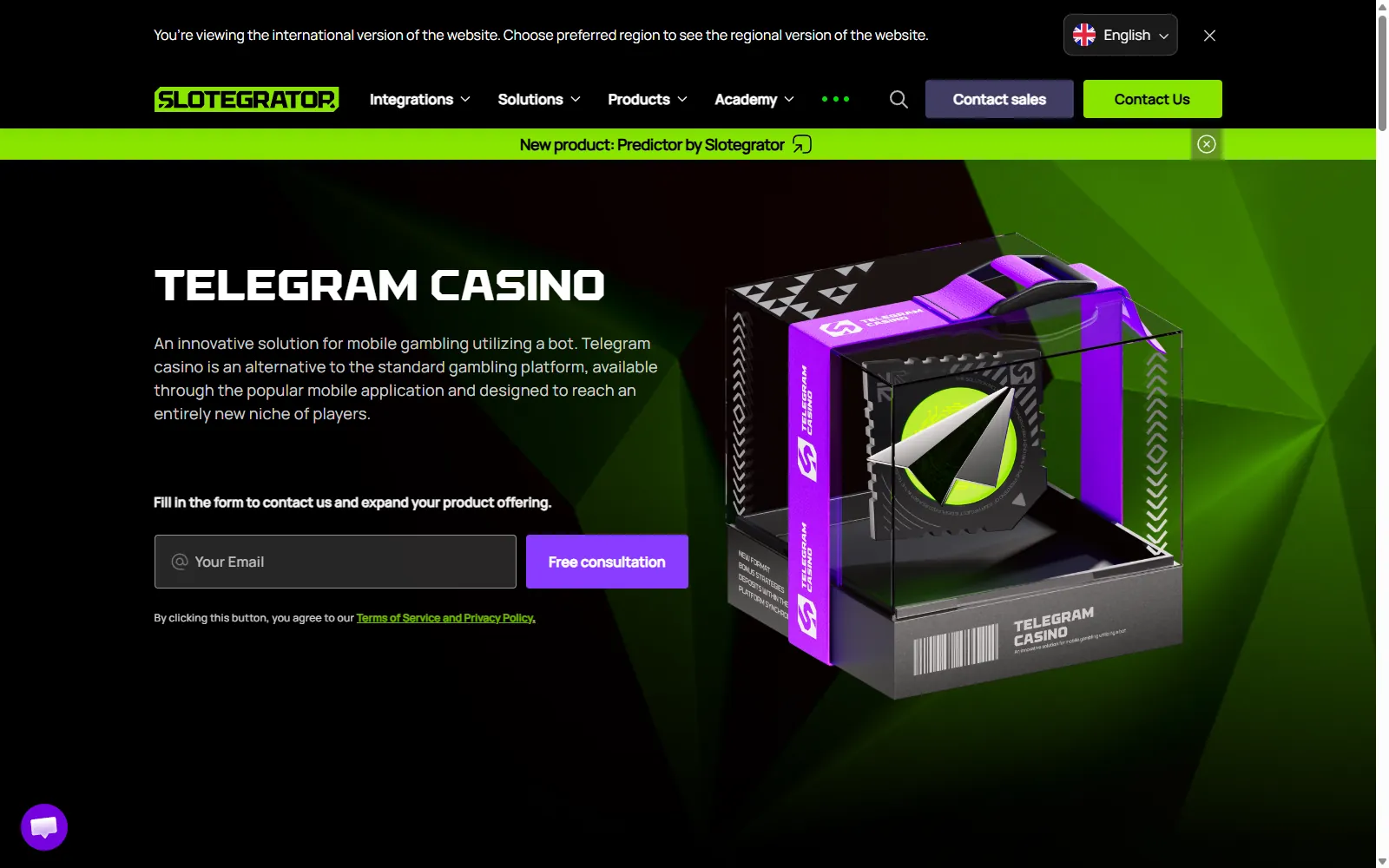 Telegram Casino vendor screenshot