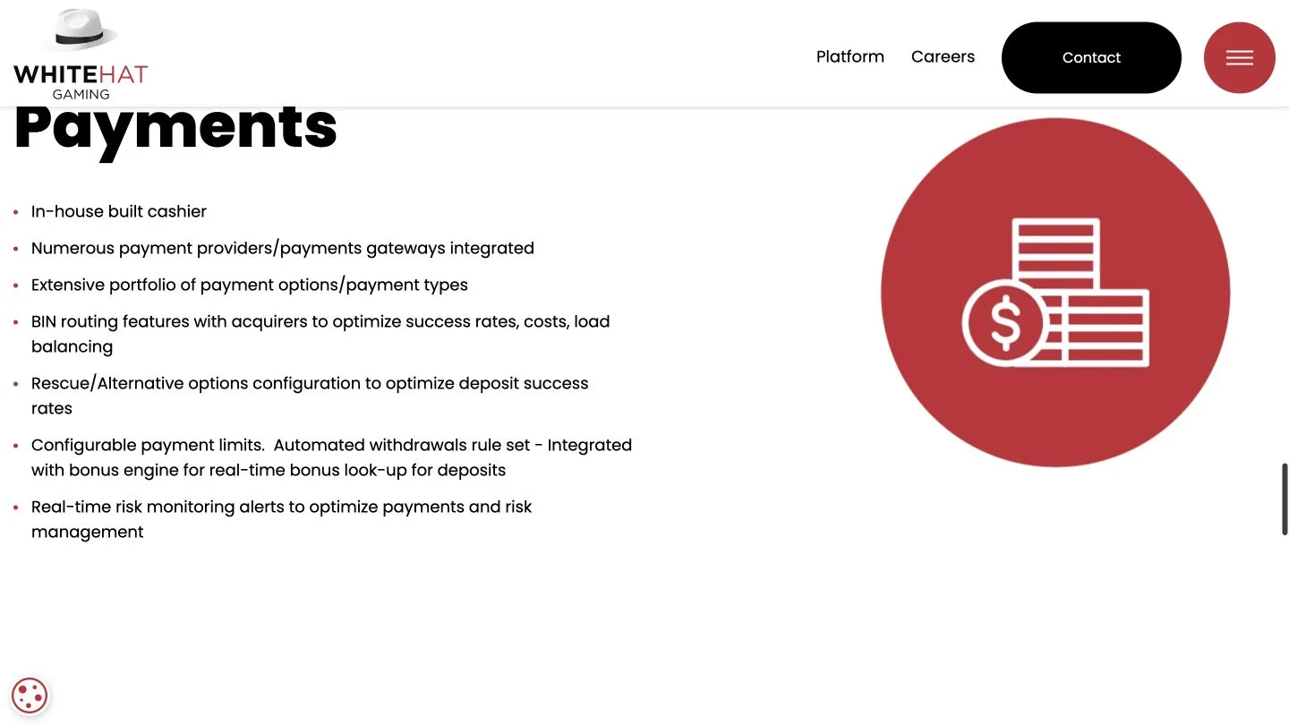 In-House Cashier & Payments vendor screenshot